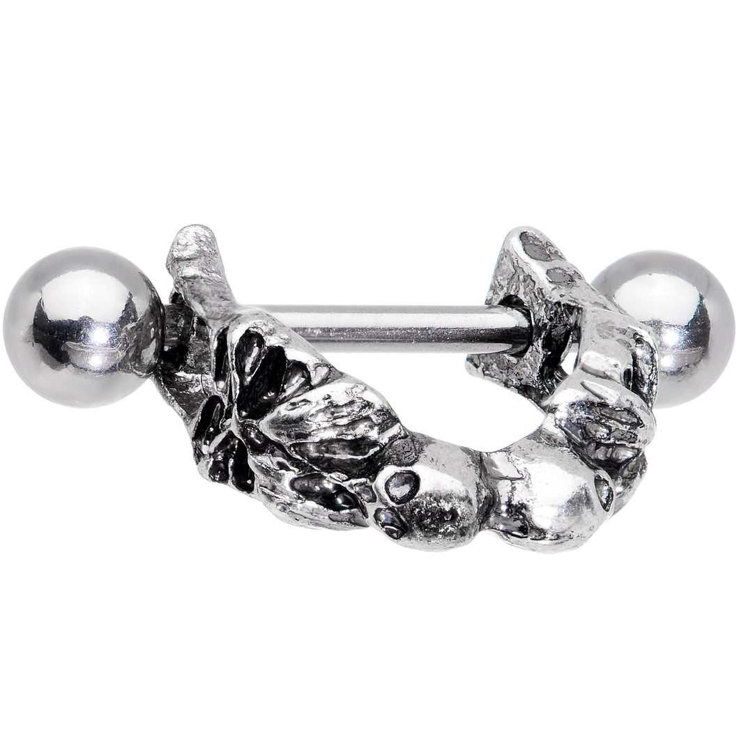 16G 3/8 Scary Skull Halloween Cartilage Cuff