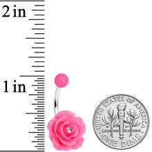 Clear Pink Gem Flower Belly Ring Set of 3