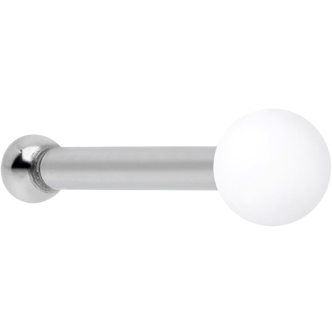 20G 1/4 White Matte 2mm Nose Bone