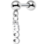 16G 1/4 White Boo Halloween Dangle Cartilage Tragus Earring