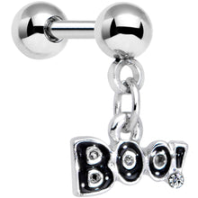16G 1/4 Clear Gem Boo Halloween Dangle Cartilage Tragus Earring