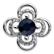 16G 1/4 Blue Gem Stylized Deco Cross Cartilage Tragus Earring