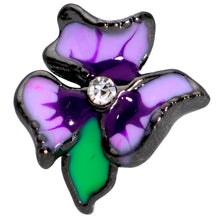 16G 5/16 Clear Gem Black Iris Flower Labret Monroe Tragus