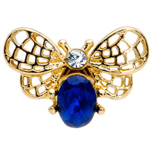 16G 5/16 Blue Gem Gold Tone Beautiful Bee Labret Monroe Tragus