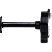 16G 5/16 Aurora Gem Black Kawaii Skull Labret Monroe Tragus