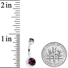 Purple Gem Sandblasted Glow Swirl Belly Ring Set of 4