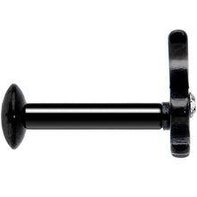 16G 1/4 Licensed Playboy Clear CZ Black Internal Thread Labret