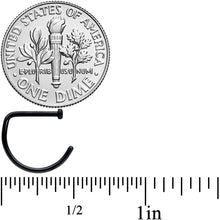 18G 3/8 Black G23 Implant Grade Titanium D Shape Nose Hoop