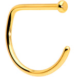 18G 3/8 Gold Tone G23 Implant Grade Titanium D Shape Nose Hoop