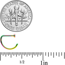 20G 5/16 Rainbow Implant Grade Titanium D Shape Nose Hoop