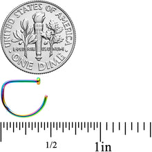 20G 3/8 Rainbow Implant Grade Titanium D Shape Nose Hoop