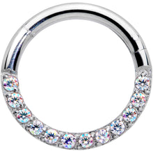 16G 5/16 Aurora Gem Paved Elegance Hinged Segment Ring