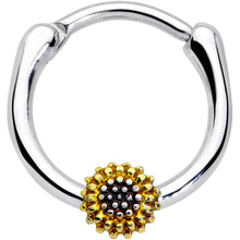 16G 3/8 Textured Yellow Sunflower Cartilage Clicker