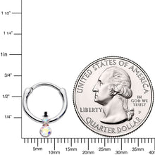 16G 3/8 Aurora Gem Winter Snowman Christmas Hinged Segment Ring