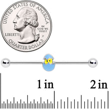 14G Blue Easter Egg Chick Industrial Barbell 38mm