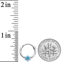 16G 3/8 Aqua Gem Winter Snowflake Septum Clicker