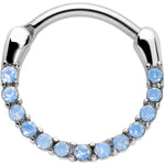 16G 3/8 Light Blue Gem Paved Cartilage Clicker