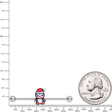 14G Santa Penguin Christmas Industrial Barbell 38mm