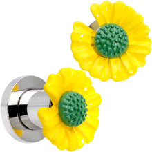 Yellow Daisy Flower Screw Fit Plug Set