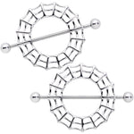 14G 7/8 Sexy Spider Web Halloween Nipple Shield Set