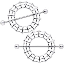14G 7/8 Sexy Spider Web Halloween Nipple Shield Set
