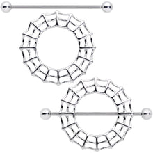 14G 7/8 Sexy Spider Web Halloween Nipple Shield Set