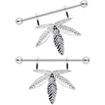 14G 11/16 Hanging Pot Leaf Dangle Nipple Shield Set