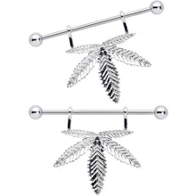 14G 11/16 Hanging Pot Leaf Dangle Nipple Shield Set