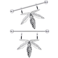 14G 11/16 Hanging Pot Leaf Dangle Nipple Shield Set