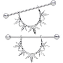 14G 5/8 Garland Pot Leaf Dangle Nipple Shield Set