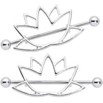 14G 3/4 Open Lotus Flower Nipple Shield Set