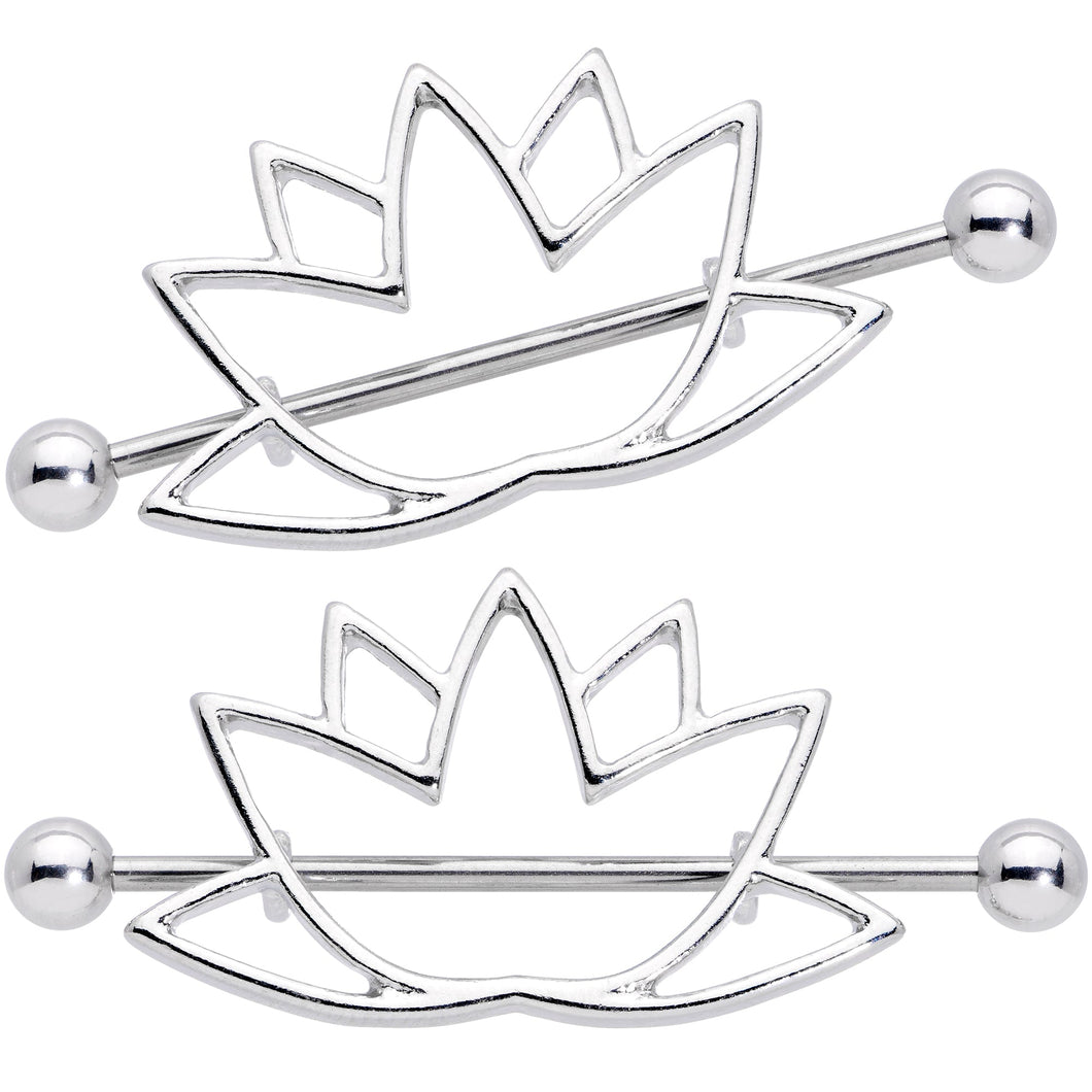 14G 3/4 Open Lotus Flower Nipple Shield Set