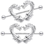14G 13/16 Dragons Heart Nipple Shield Set