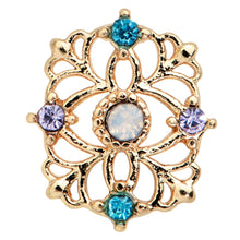 20G 1/4 White Synthetic Opal Gold Tone Web Nose Bone