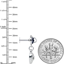 16G 1/4 Alien Blue Planet Dangle Labret Monroe Tragus