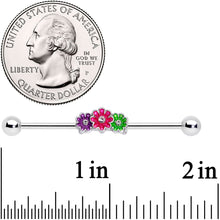 14G Clear Gem Floral Garland Industrial Barbell 38mm