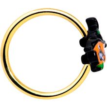 20G 5/16 Gold Tone Growling Pumpkin Halloween Nose Hoop