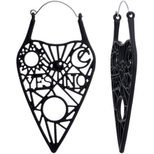 Black Gothic Mysterious Planchette Tunnel Plug Earrings