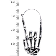 Skeleton Hands Devil Horn Tunnel Plug Earrings