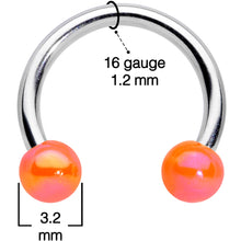 16G 5/16 Orange Ball Ends Horseshoe Circular Barbell
