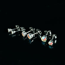 20G Aurora CZ Gem 3mm to 5mm Post Stud Earring Set of 3