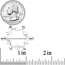 14G 3/4 Clear Gem Snowflake Christmas Nipple Shield Set