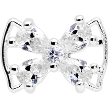 16G 1/4 Clear CZ Gem Beauty Bow Cartilage Tragus Earring