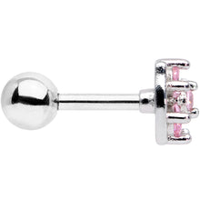 16G 1/4 Pink CZ Gem Beauty Bow Cartilage Tragus Earring