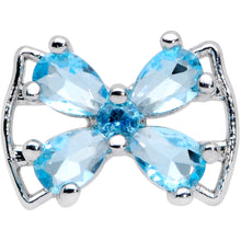 16G 5/16 Aqua CZ Gem Beauty Bow Labret Monroe Tragus