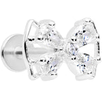 16G 5/16 Clear CZ Gem Beauty Bow Labret Monroe Tragus
