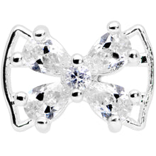 16G 5/16 Clear CZ Gem Beauty Bow Labret Monroe Tragus