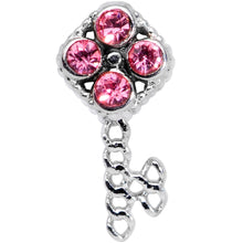 20G 5/16 Pink Gem Open Key Nose Hoop