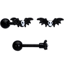 16G 1/4 Gold Tone Black Cat Halloween Cartilage Tragus Set of 3