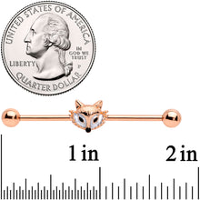 14G Rose Gold Tone Fashion Fox Industrial Barbell 38mm